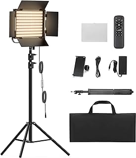 RGB Photography Video Lighting Kit, 50W Bi-Color Energy-Saving LED Video Studio Lights with 2300k~8500k Dimmable CRI 97+ for Filming Camera Photo Recording Stage Shooting Streaming YouTube TikTok