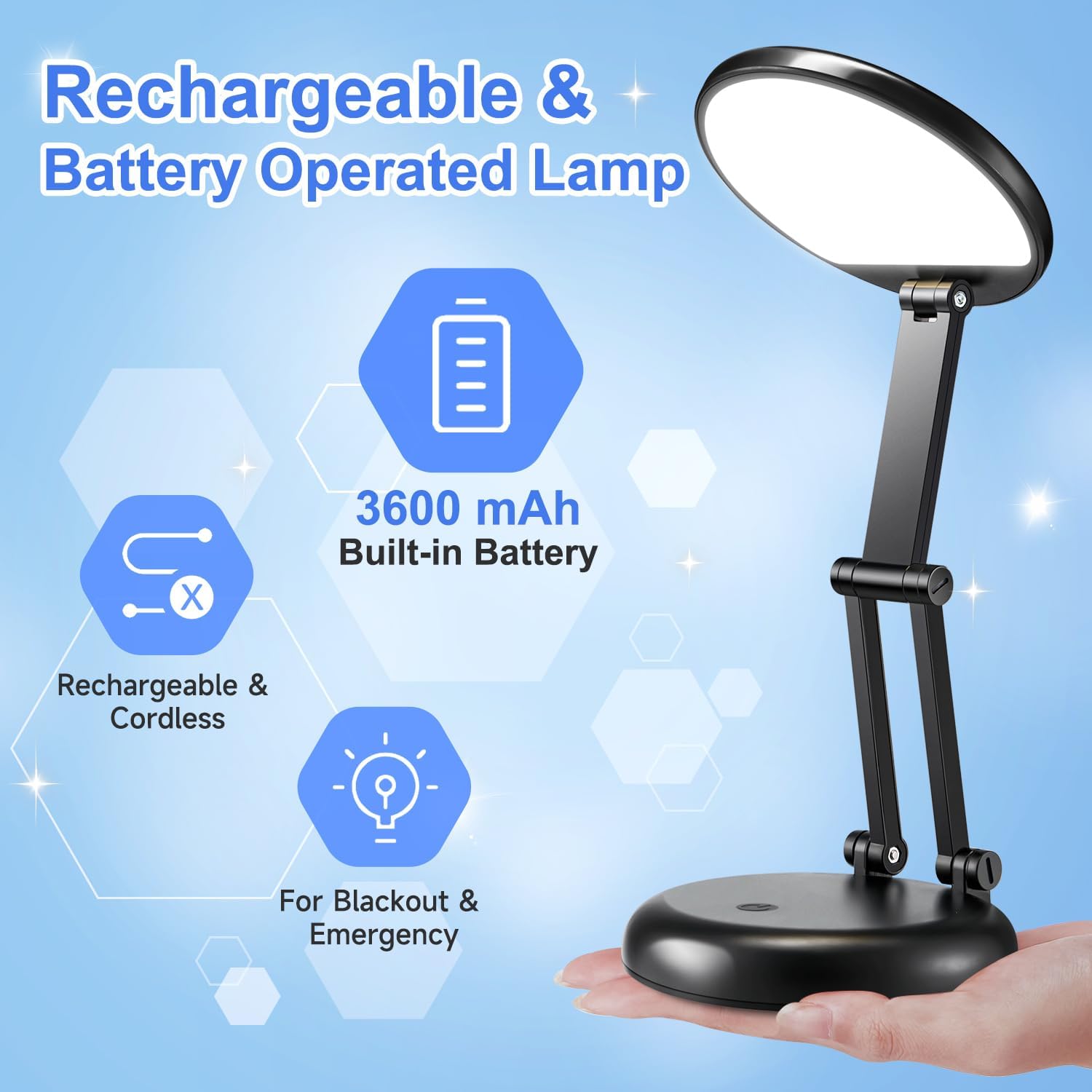 Battery Operated Lamp,3600mAh Battery Powered Lamp,10 Brightness Rechargeable Lamp Battery Lamp,Cordless Lamp Rechargeable Table Lamp,Portable LED Desk Light LED Table Lamp,Desk Lights for Home Office-1