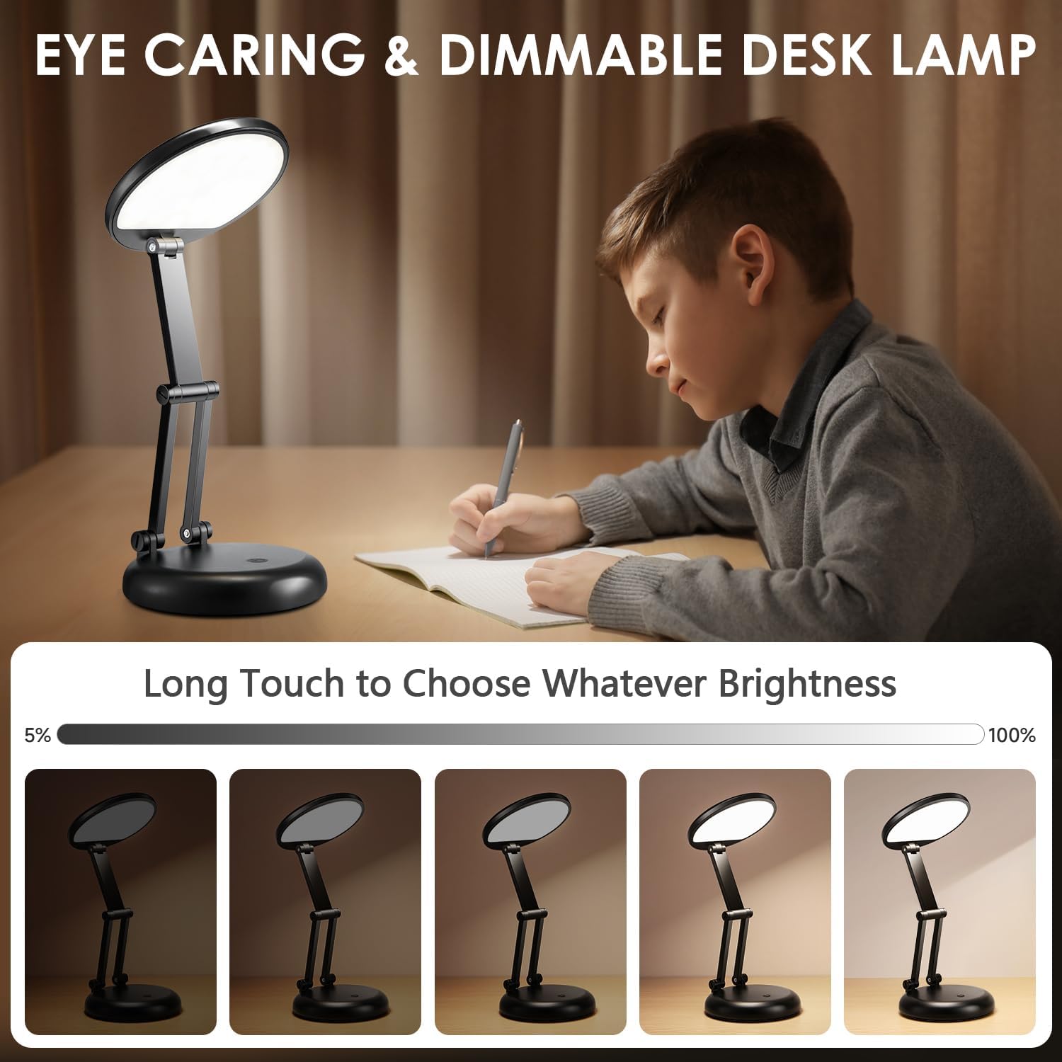 Battery Operated Lamp,3600mAh Battery Powered Lamp,10 Brightness Rechargeable Lamp Battery Lamp,Cordless Lamp Rechargeable Table Lamp,Portable LED Desk Light LED Table Lamp,Desk Lights for Home Office-2