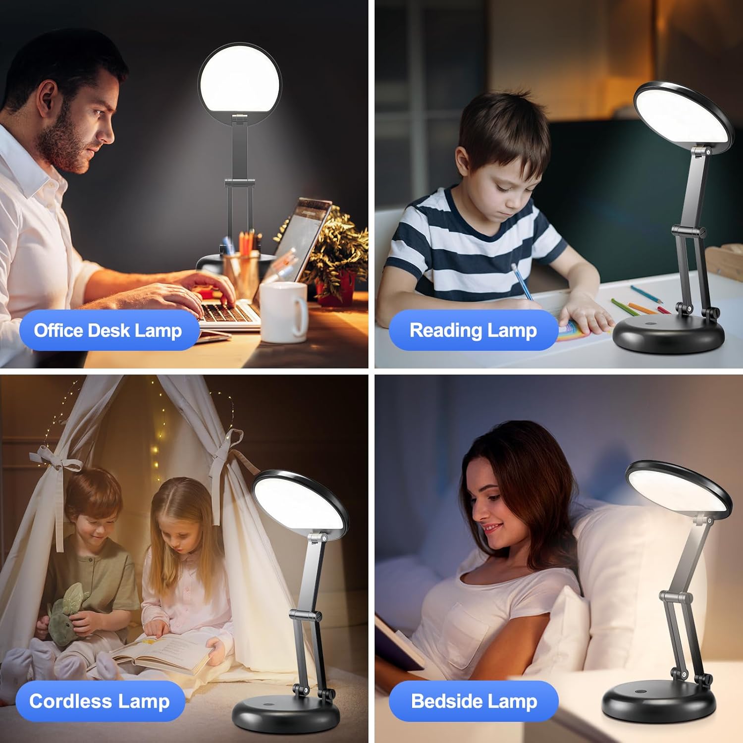 Battery Operated Lamp,3600mAh Battery Powered Lamp,10 Brightness Rechargeable Lamp Battery Lamp,Cordless Lamp Rechargeable Table Lamp,Portable LED Desk Light LED Table Lamp,Desk Lights for Home Office-5