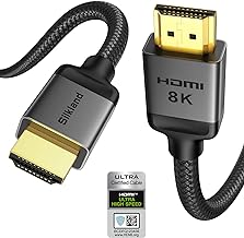 Silkland 10K 8K HDMI 2.1 Cable Certified, [4K@120Hz 144Hz, 8K@60Hz, 2K@240Hz] Ultra High Speed HDMI® Cable 48Gbps (Upgrade Braided),HDR, eARC, HDCP 2.3, Compatible for Xbox/PS5/PS4/Roku TV-6.6ft