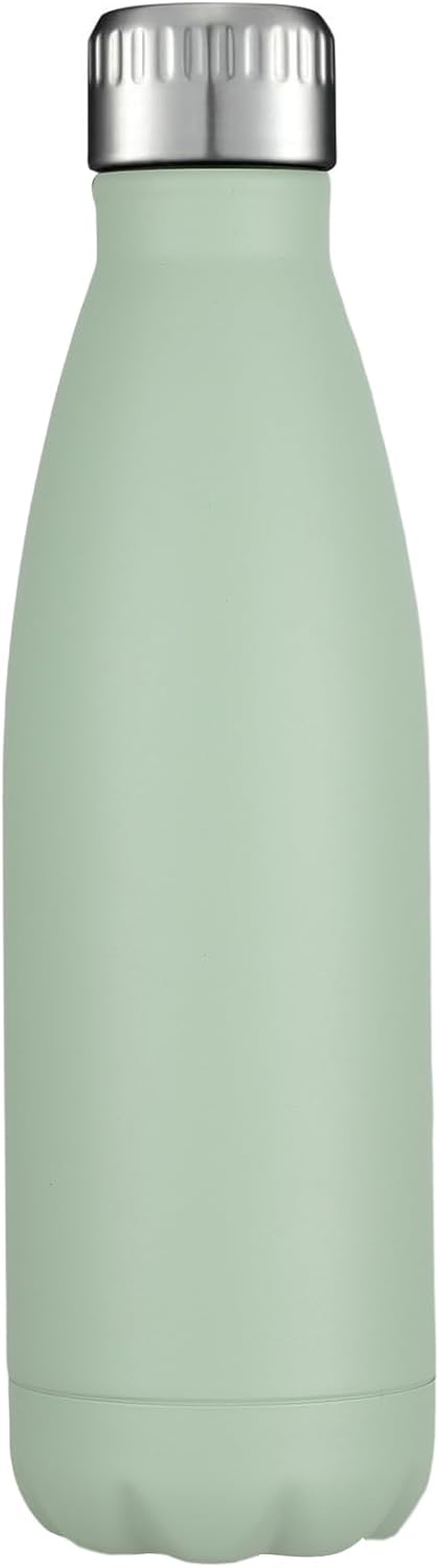 HASLE OUTFITTERS 17oz Stainless Steel Water Bottles, Vacuum Insulated Water Bottles Double Walled Reusable Metal Sports Water Bottles Keep Drinks Hot and Cold, Light Green, 1Pack-0