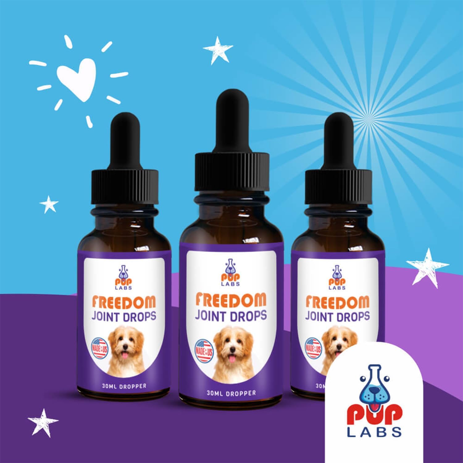 Freedom Joint Drops - Dog Joint Support Supplement with Human-Grade Ingredients - No Fillers, Preservatives, Additives, or Artificial Ingredients, 30 ml Dropper-5