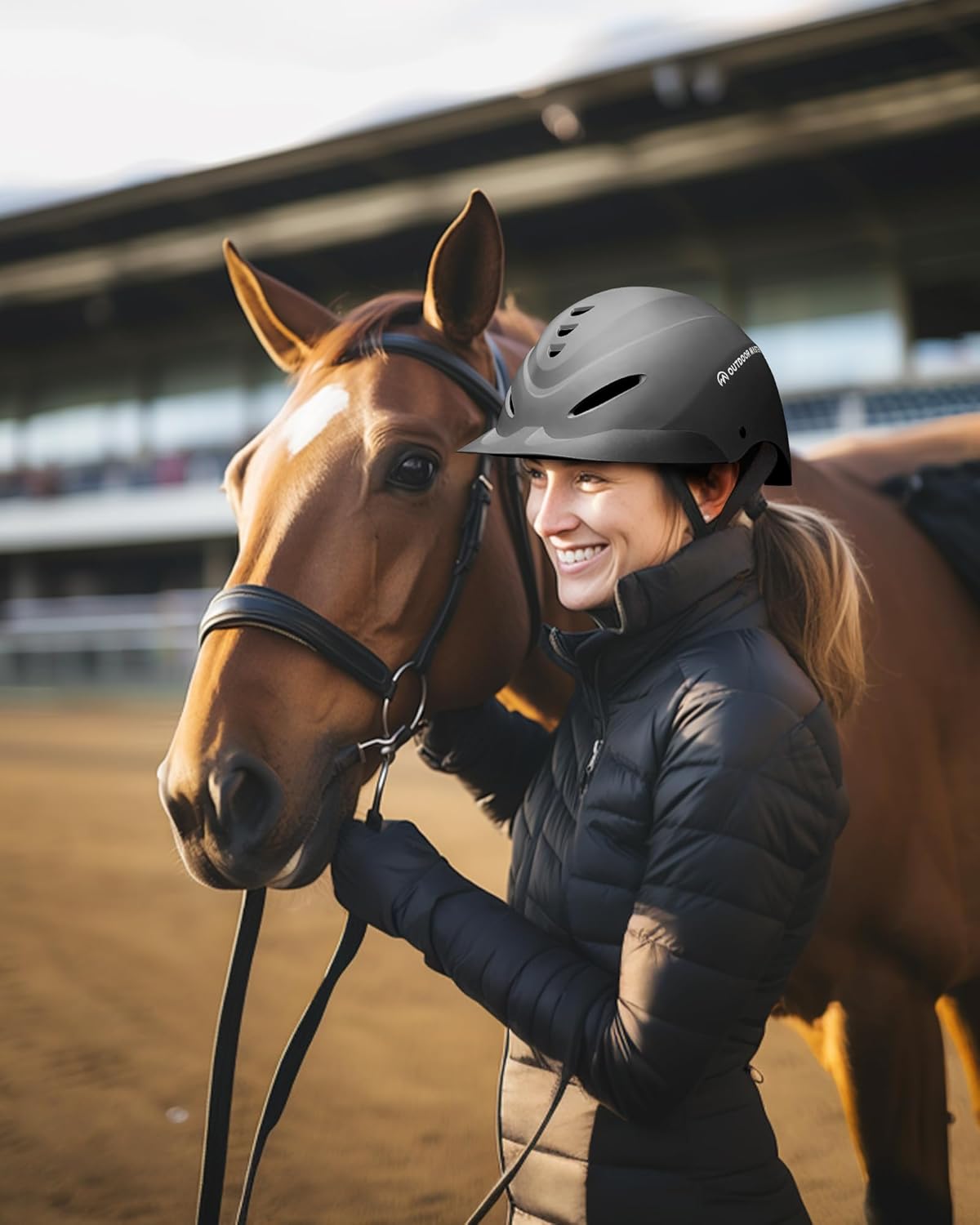 OutdoorMaster Equestrian Helmet, Horse Riding Helmet with Sun Visor and Excellent Ventilation, Adjustable Safe Helmet for Men, Women & Youth-5