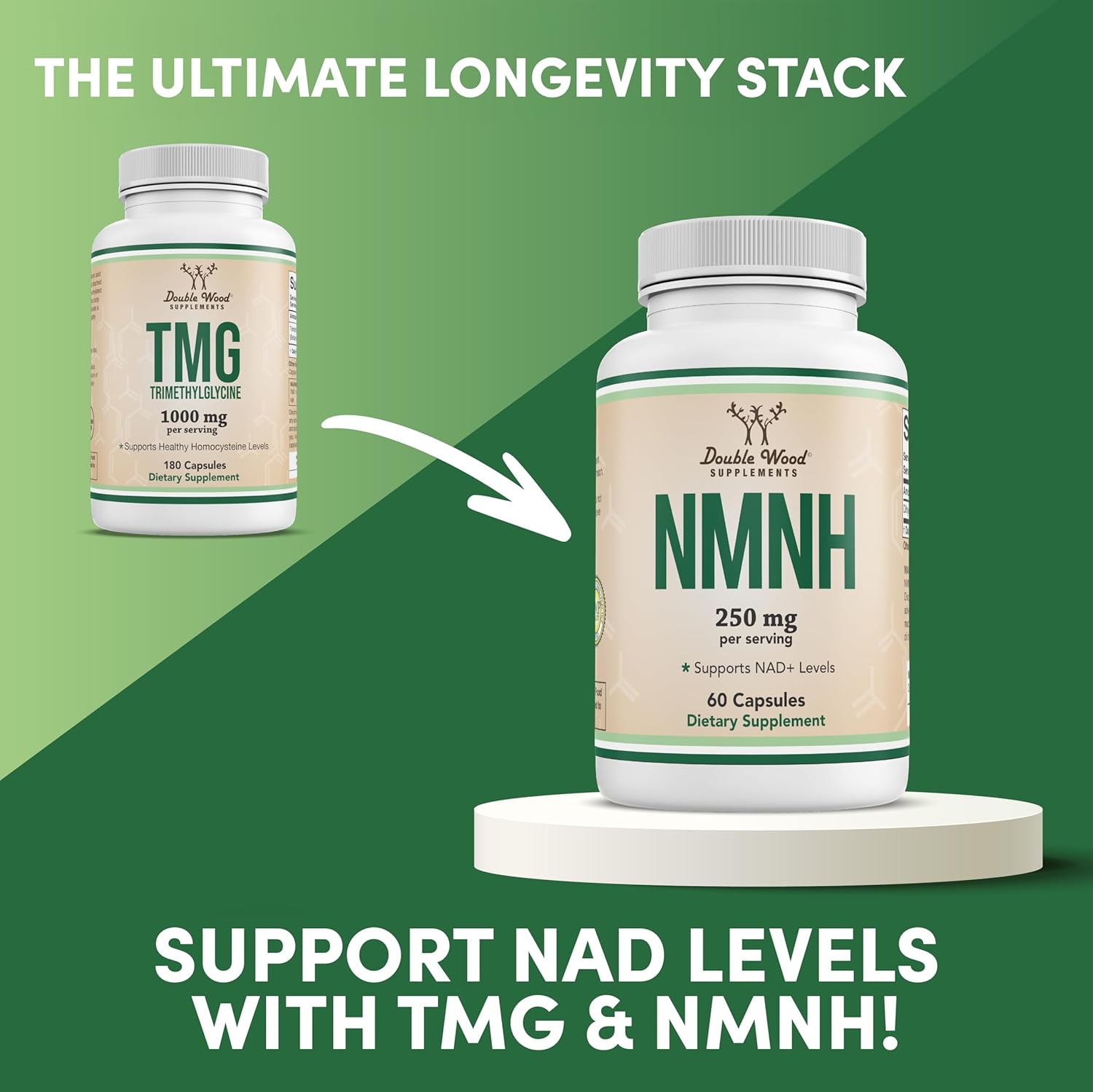 Double Wood Supplements TMG Trimethylglycine Supplement 1,000mg Per Serving, 180 Capsules (TMG Supplements for Homocysteine Control) Genuine TMG with Fishy Smell, Gluten Free, Non-GMO-6