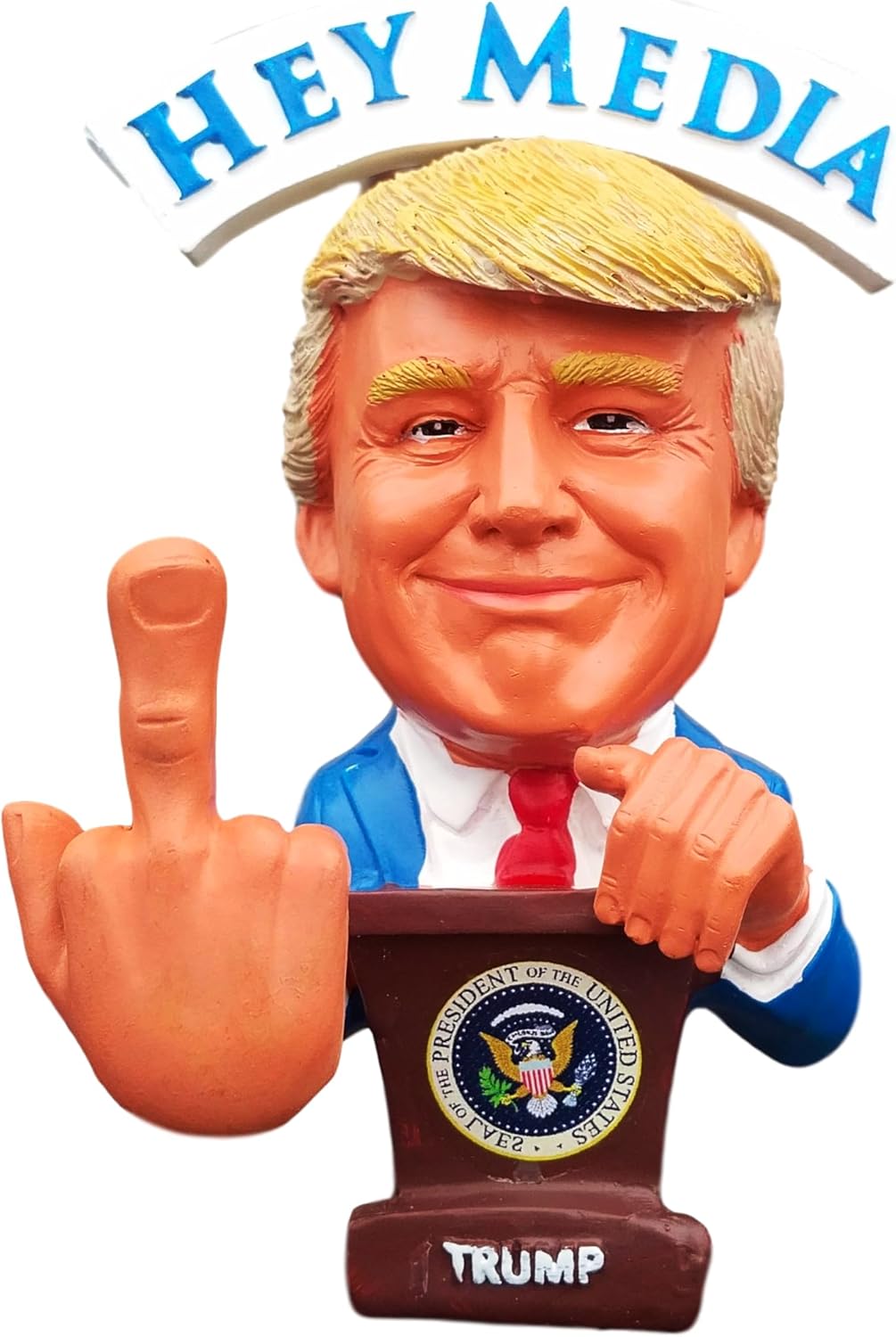 Donald Trump Doll - This Bobblehead Trump Has A Bobbling Middle Finger Instead of Head | Hey Liberals Hey Media Sleepy Joe | Trump 2024 Election #MAGA-4