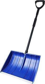 Yocada Snow Shovel for Driveway Home Garage Snow Removal with D-Grip Handle Aluminum Strip Heavy Duty 48 inch Long Large Capacity Shovel for Garden Car Camping Outdoor