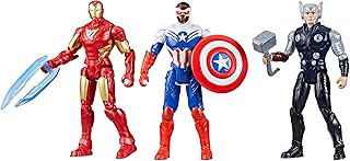 Marvel Avengers Epic Hero Series Team-Up Gift Pack, 4-Inch-Scale (10cm) Captain America, Thor, Iron Man Action Figures, Toys for Kids Ages 4 and Up