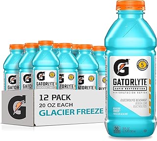 Gatorlyte Electrolyte Beverage, Glacier Freeze, 20 Fl Oz (Pack of 12)