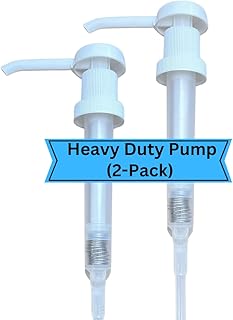 Heavy Duty Pump Dispenser for Gallon Jugs (27cc/2-Pack) Leak Proof Pump Dispenser for Shampoo, Laundry Detergent, Liquid, Water, Popcorn Butter, Snow Cone Syrup, Oils, 1 Gallon Pump Dispenser BPA-Free