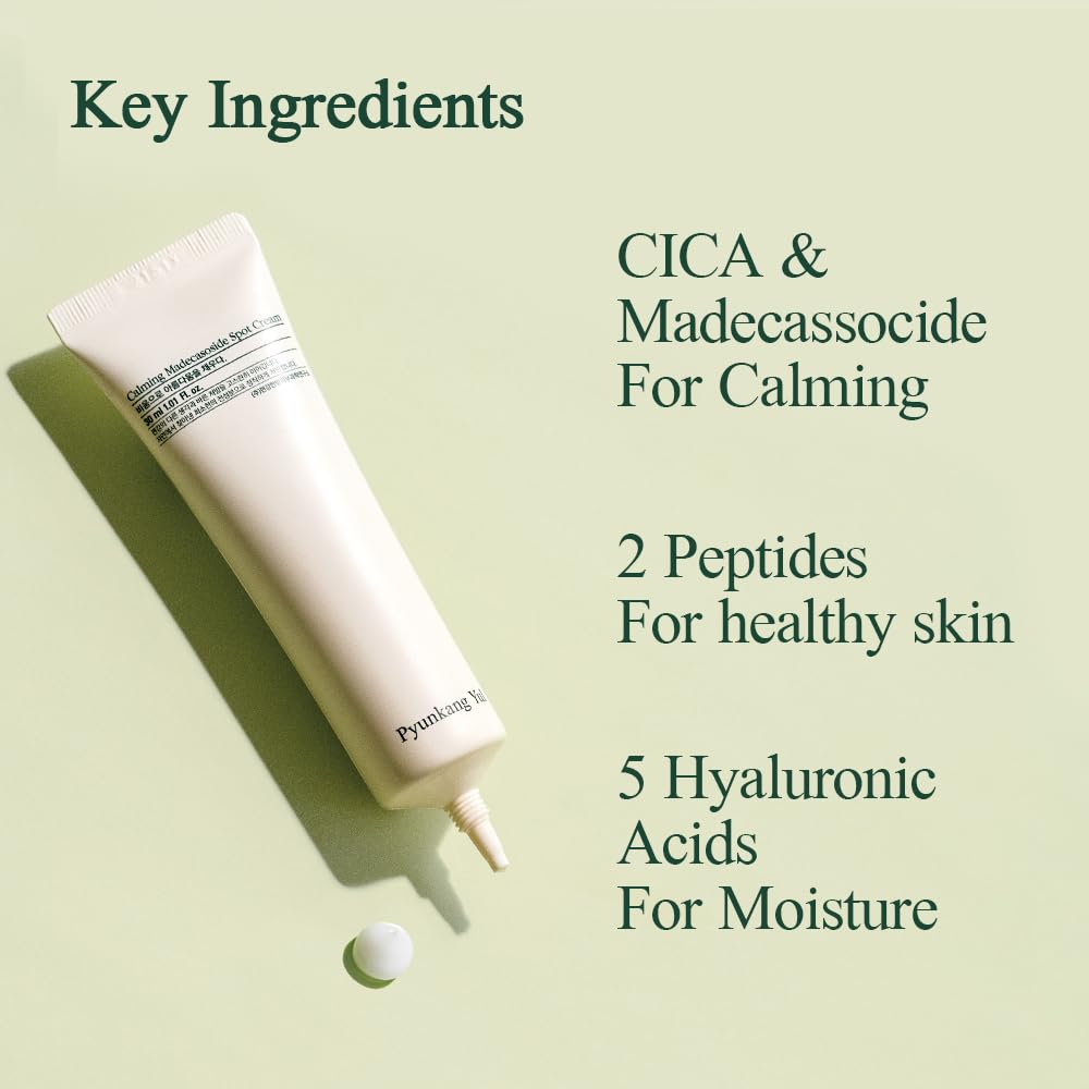 Pyunkang Yul [PKY] Calming Madecasoside Spot Cream 30ml I Madecassoside, Centella Asiatica Extract, Niacinamide, Panthenol Hyaluronic Acid-5