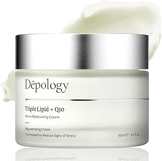 depology Triple Lipid+Q10 Facial Moisturizer | Daily Face Cream with Ceramides and Niacinamide for All Skin Types | Hydrating Face Moisturizer Targets Signs of Skin Stress | 1.69 fl oz