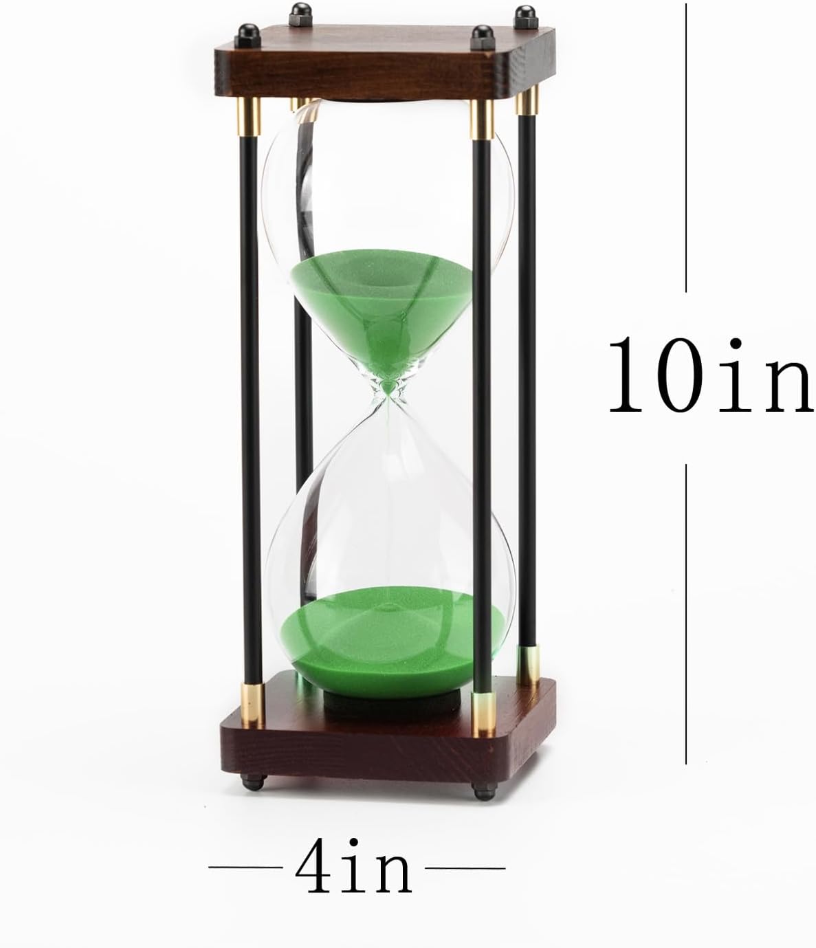 Large Hourglass Timer 60 Minute, Decorative Wooden Sand Timer with Green Sand, 1 Hour Sand Clock-2