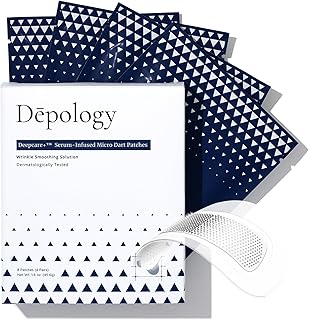 depology Deepcare+ Serum-Infused Micro Dart Patche | 4 Pairs Eye Mask | Under Eye Patches for Wrinkles | Fine Lines | Hydrating Eye Mask with Peptides | Amino Acids | and Synthesized Molecules