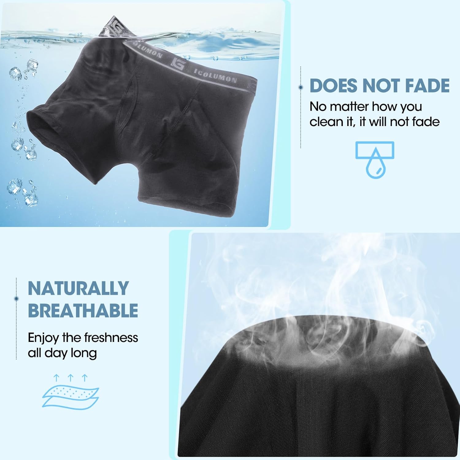 IGOLUMON Mens Underwear Boxer Briefs 6 Pack Breathable Boxers for Men Soft Tagless Underwear Trunks with Fly-4