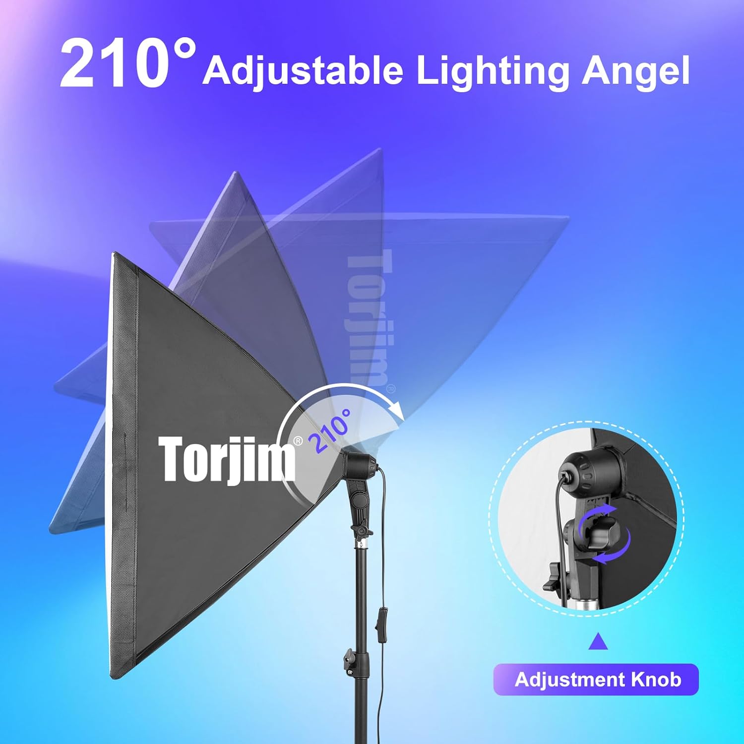 Torjim Softbox Lighting Kit, 27" x 27" Professional Photography Lighting Kit with 85W 3000-7500K E26 LED Bulbs, Continuous Lighting System Kit for Portrait, Product, Video Recording & Photography-1