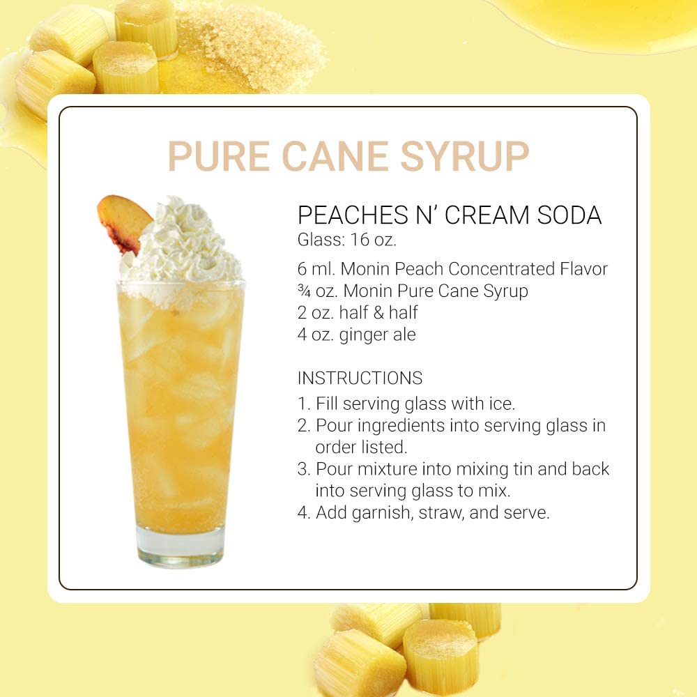 Pure Sugar Cane Syrup, 1 Liter - with Moofin Golden SS Spoon, Liquid Cane Sugar Syrup for Beverages, Balanced Sweetness with Moofin Golden SS Spoon - Ideal for Teas, Coffees, Cocktails, Halal,-3