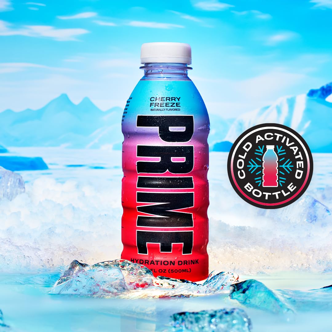 PRIME Hydration CHERRY FREEZE | Sports Drinks | Electrolyte Enhanced for Ultimate Hydration | 250mg BCAAs | B Vitamins | Antioxidants | 2g Of Sugar | 16.9 Fluid Ounce | 12 Pack-5