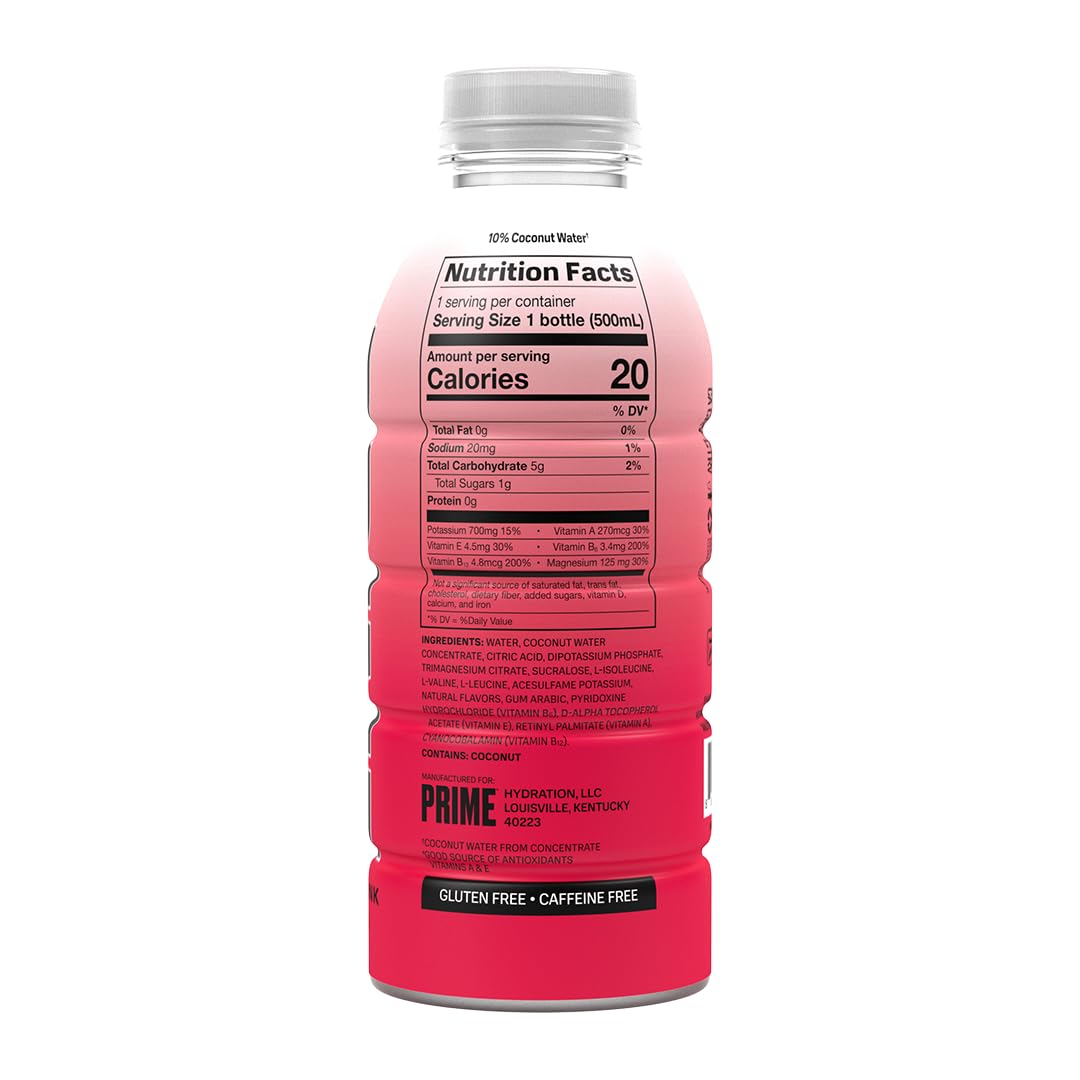 PRIME Hydration CHERRY FREEZE | Sports Drinks | Electrolyte Enhanced for Ultimate Hydration | 250mg BCAAs | B Vitamins | Antioxidants | 2g Of Sugar | 16.9 Fluid Ounce | 12 Pack-6