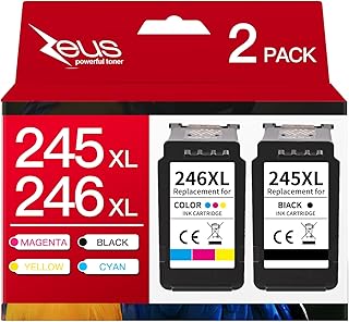 Ink Cartridge Replacement for Canon PG-245XL CL-246XL PG-243 CL-244 XL Compatible with Pixma MX492 MX490 MG2420 MG2520 MG2522 MG2920 MG2922 MG3022 IP2820(1 Black + 1 Tri-Color)