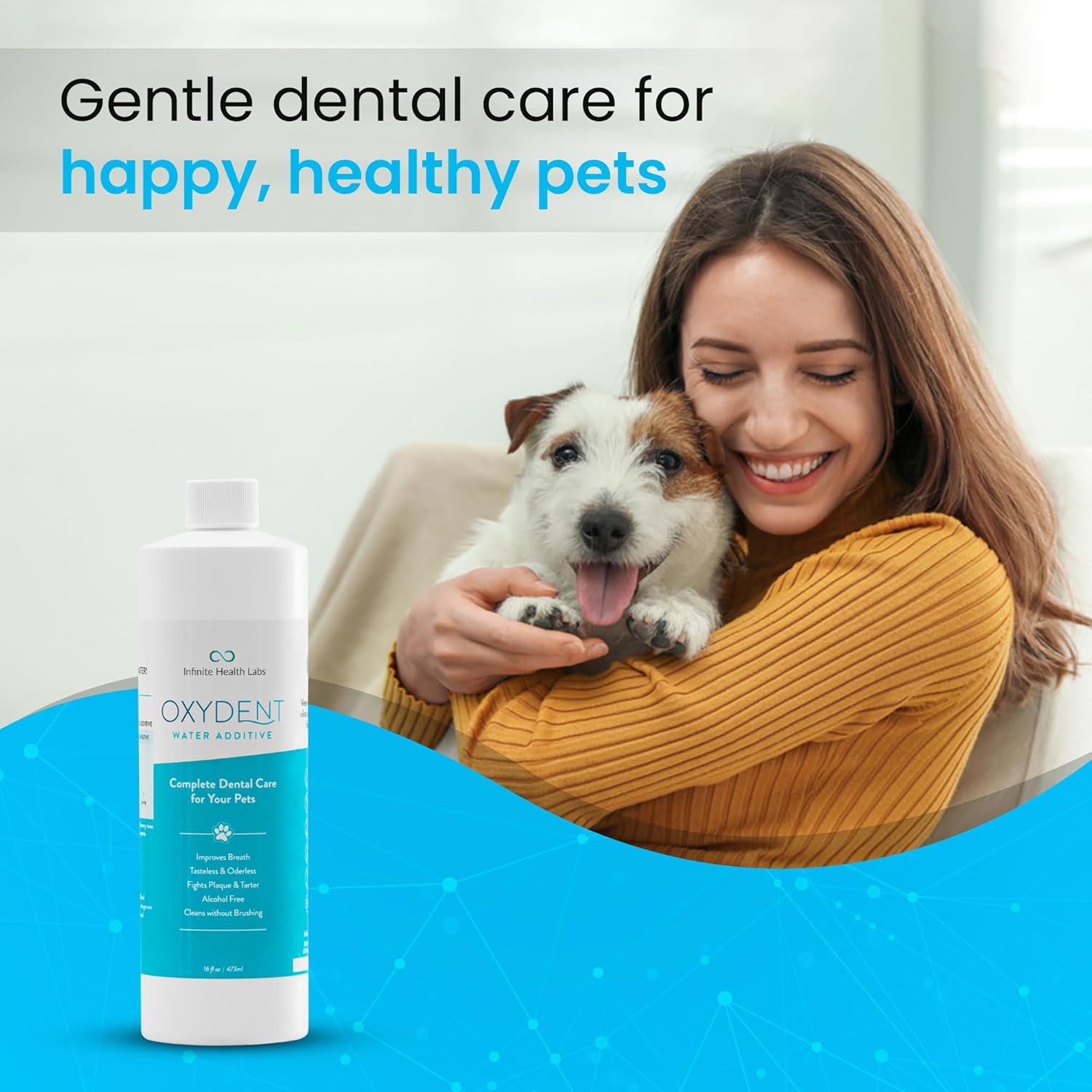 Oxydent Premium Pet Dental Care Solution - Pet Water Additive & Mouthwash for Teeth Cleaning - Eliminate Bad Dog & Cat Bad Breath - Dog Dental Rinse - Fights Tartar & Plaque-1