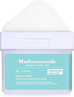 DERMAL Madecassoside Blemish Control Pad - Korean Toner Pad for Blemish & Tone Improvement with Centella Asiatica - Vegan Gauze Tencel Square Pads - High Capacity, 120 Sheets