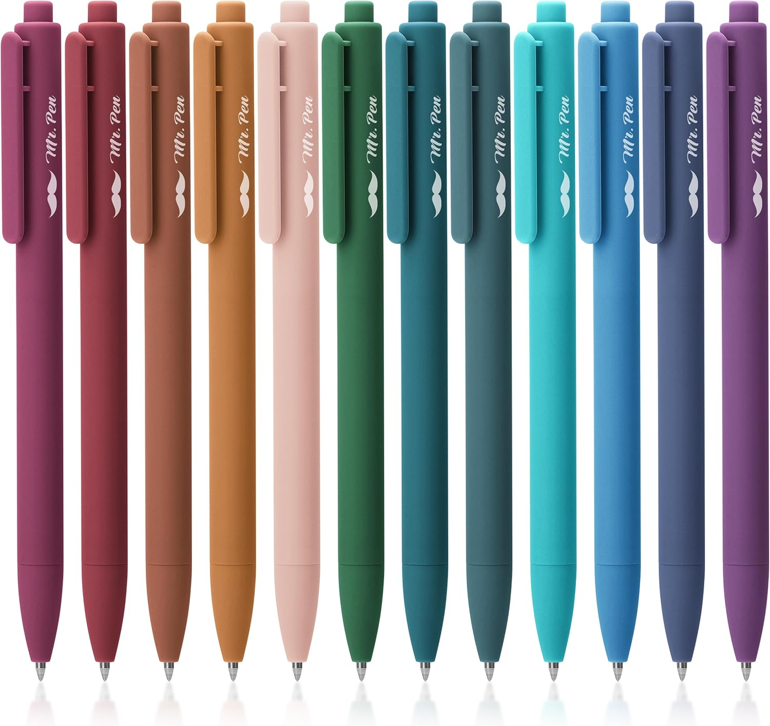 Mr. Pen- Retractable Gel Pens, 12 Pack, Dark Vintage Gel Pens, Gel Pens Fine Point 0.7mm, Retractable Pens, Cute Pens, Gel Ink Pens, Aesthetic Pens for Journaling Fine Tip Pens-0