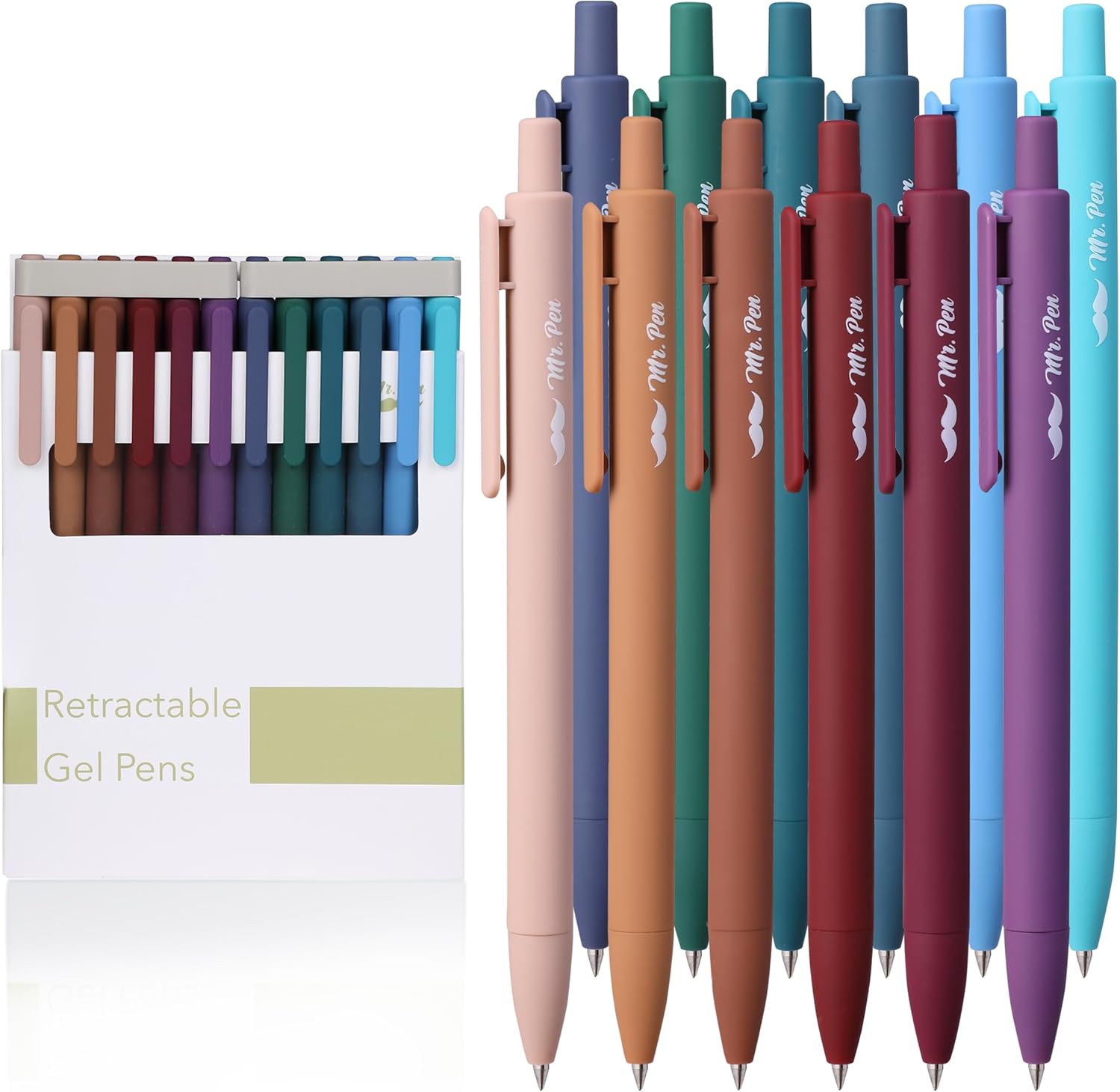 Mr. Pen- Retractable Gel Pens, 12 Pack, Dark Vintage Gel Pens, Gel Pens Fine Point 0.7mm, Retractable Pens, Cute Pens, Gel Ink Pens, Aesthetic Pens for Journaling Fine Tip Pens-8