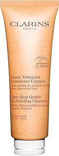 Clarins NEW One-Step Gentle Exfoliating Cleanser | 3-In-1 Cleanser, Makeup Remover and Exfoliator | Boosts Radiance | Plant-Based Exfoliating Beads | All Skin Types | 4.3 Ounces