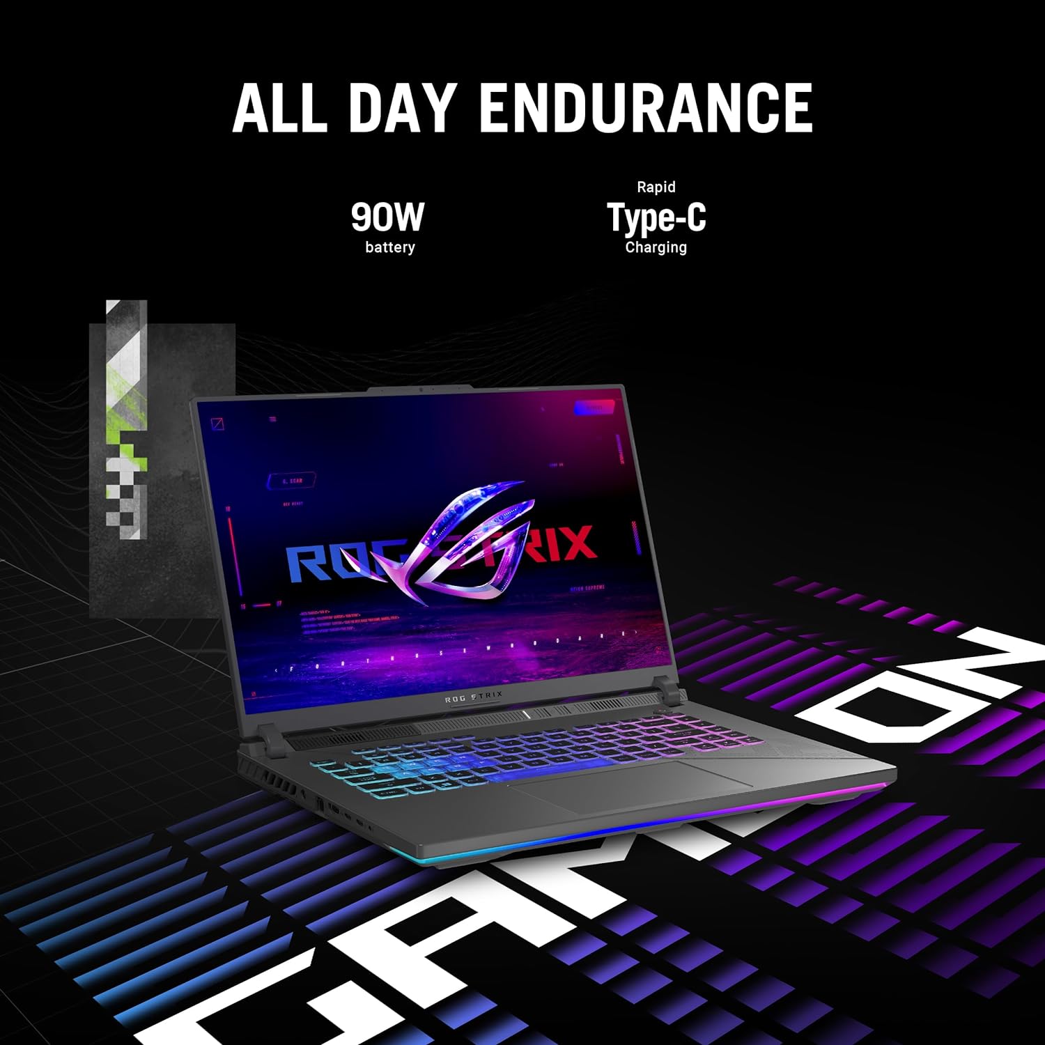 ASUS ROG Strix G16 (2024) Gaming Laptop, 16” ROG Nebula Display 16:10 QHD 240Hz, NVIDIA® GeForce RTX™ 4070, Intel® Core™ i9-14900HX, 16GB DDR5-5600, 1TB PCIe Gen4 SSD, Wi-Fi 6E, Win 11, G614JIR-AS94-6