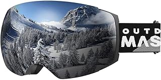 OutdoorMaster Asian Fit Ski Goggles PRO - Frameless, Interchangeable Lens 100% UV400 Protection Snow Goggles for Men & Women