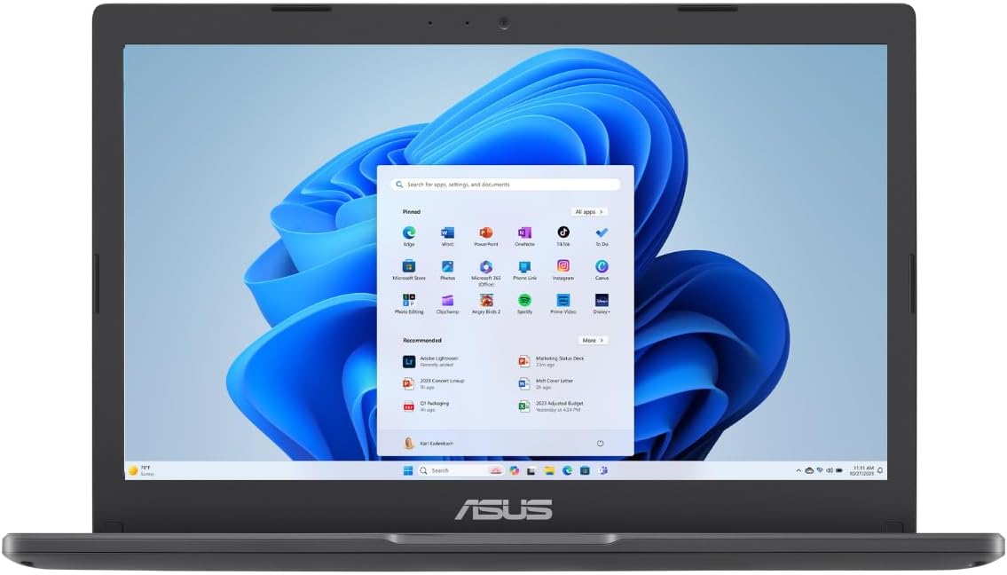 ASUS 2024 Vivobook Go 11.6” HD Laptop, Intel Celeron N4500, Intel Graphics, 4GB, 128GB, Windows 11 Home in S Mode, Star Black, L210KA-ES04-0