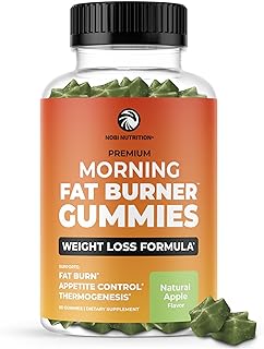 Morning Fat Burner Gummies for Weight Loss for Women & Men | Thermogenic Belly Fat Burner with Green Tea, Garcinia, Green Coffee Bean & More | Appetite Suppressant & Metabolism Booster | 60 Gummies