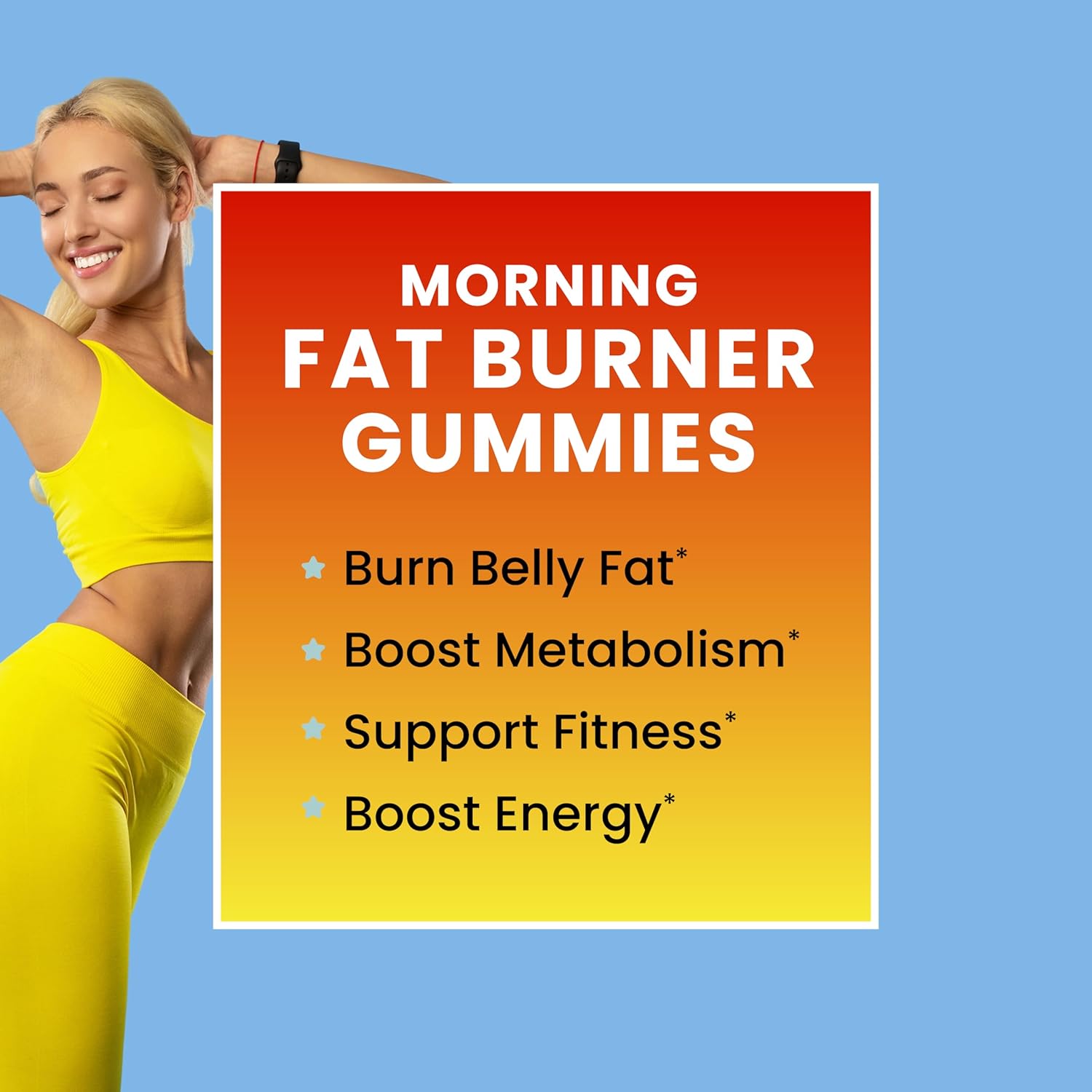 Morning Fat Burner Gummies for Weight Loss for Women & Men | Thermogenic Belly Fat Burner with Green Tea, Garcinia, Green Coffee Bean & More | Appetite Suppressant & Metabolism Booster | 60 Gummies-1