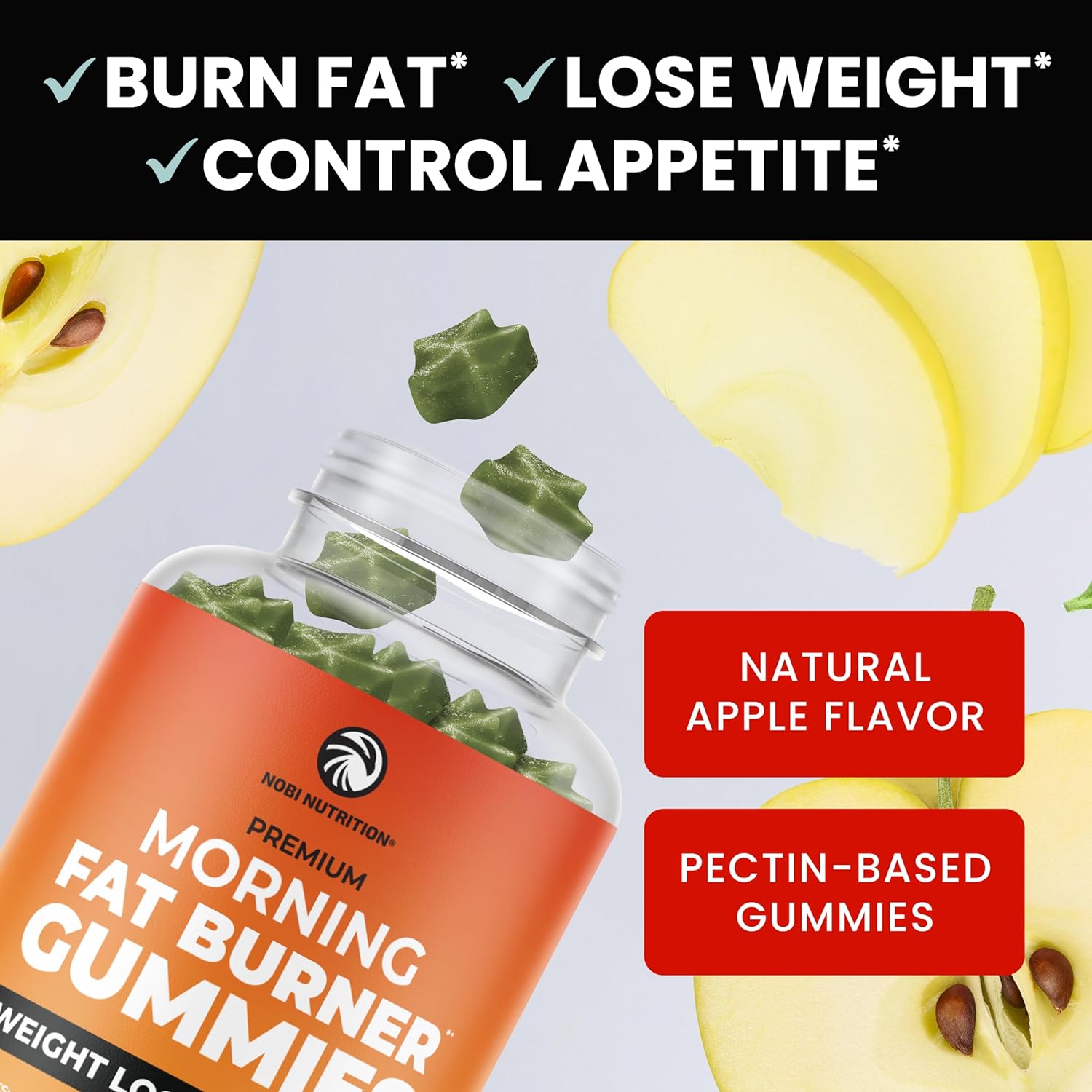 Morning Fat Burner Gummies for Weight Loss for Women & Men | Thermogenic Belly Fat Burner with Green Tea, Garcinia, Green Coffee Bean & More | Appetite Suppressant & Metabolism Booster | 60 Gummies-6