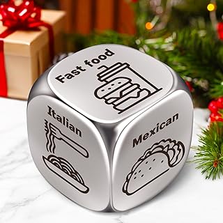 Stocking Stuffers for Adults Women Christmas Gifts for Men Husband Boyfriend White Elephant 0.59 in Food Date Night Dice for Couples Gifts for Him Her Wife Anniversary