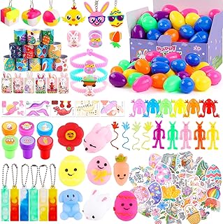 Easter Basket Stuffers Easter Eggs - 153 PCS Easter Egg Fillers Small Toys Prizes Bulk, Assorted Easter Gifts for Kids with Plastic Easter Eggs, Easter Toys Bulk, Easter Egg Hunt, Easter Party Favors