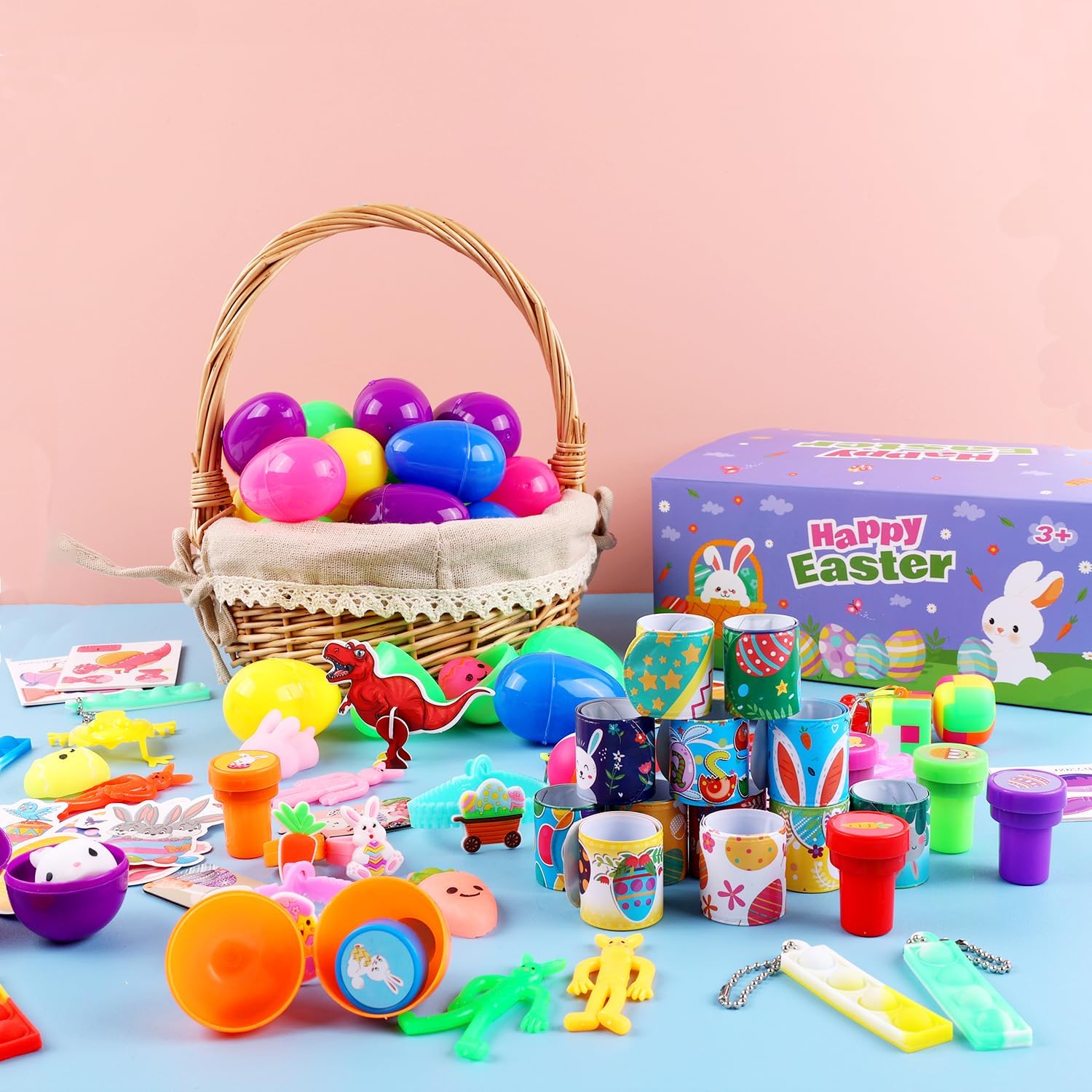 Easter Basket Stuffers Easter Eggs - 153 PCS Easter Egg Fillers Small Toys Prizes Bulk, Assorted Easter Gifts for Kids with Plastic Easter Eggs, Easter Toys Bulk, Easter Egg Hunt, Easter Party Favors-5