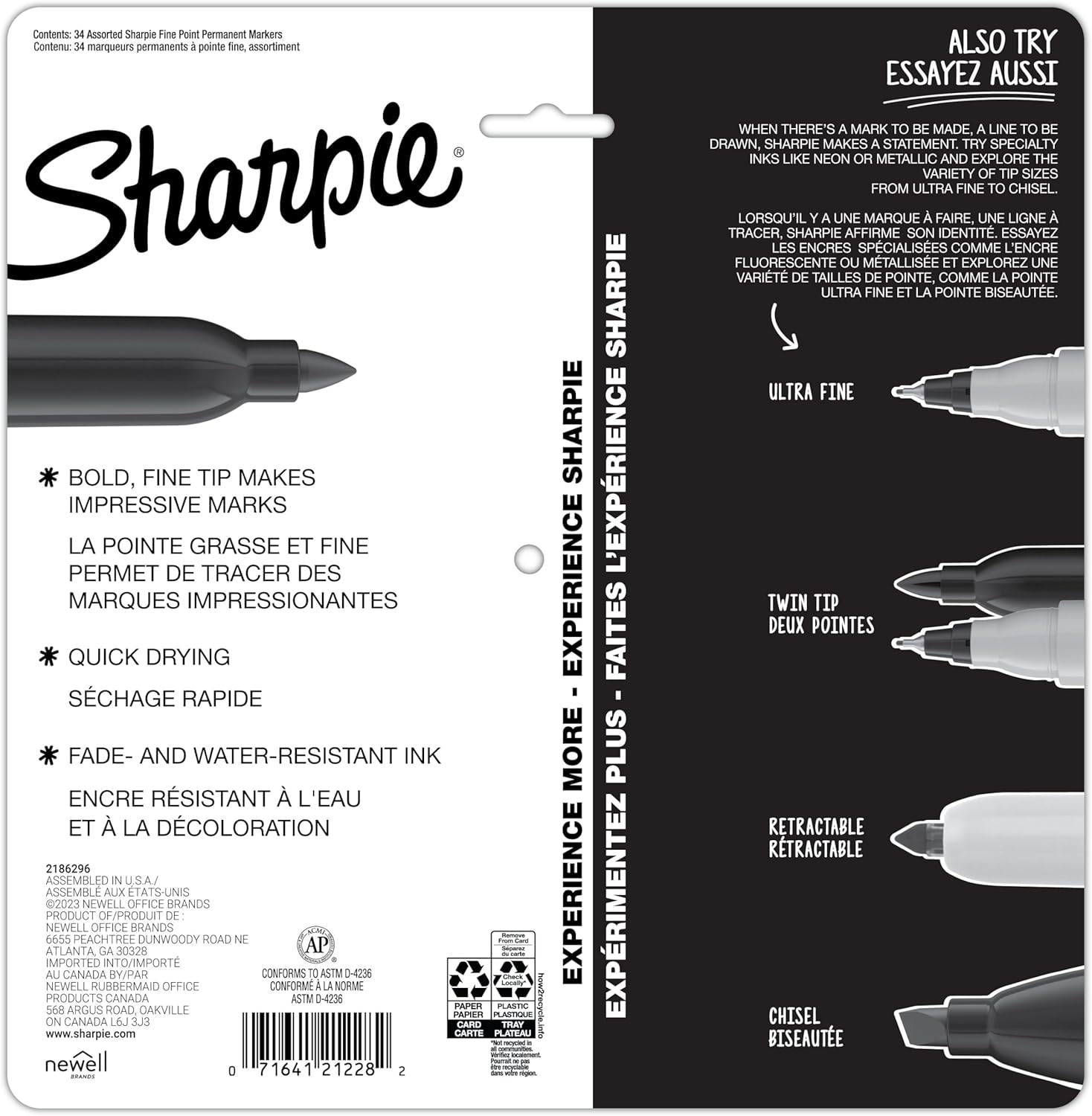 Sharpie Glam Pop Permanent Markers, Fine Tip Marker Set, Coloring Markers, Art Markers, Drawing Markers, Writing Markers, 34 Count-4