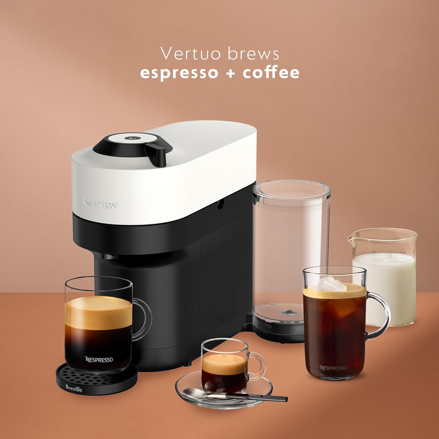 Nespresso Vertuo Pop+ Coffee and Espresso Maker by Breville, Coconut White-2