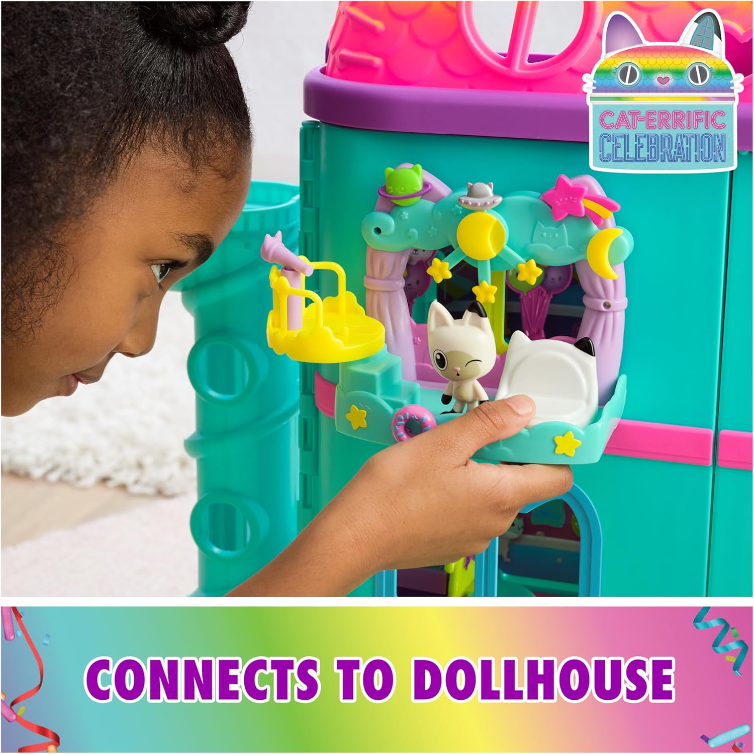 Gabby's Dollhouse, Pandy Paws Dreamy Balcony Playset, 8-Pieces with Toy Figures, Doll House Accessories & Sensory Play, Kids Toys for Girls & Boys 3+-1