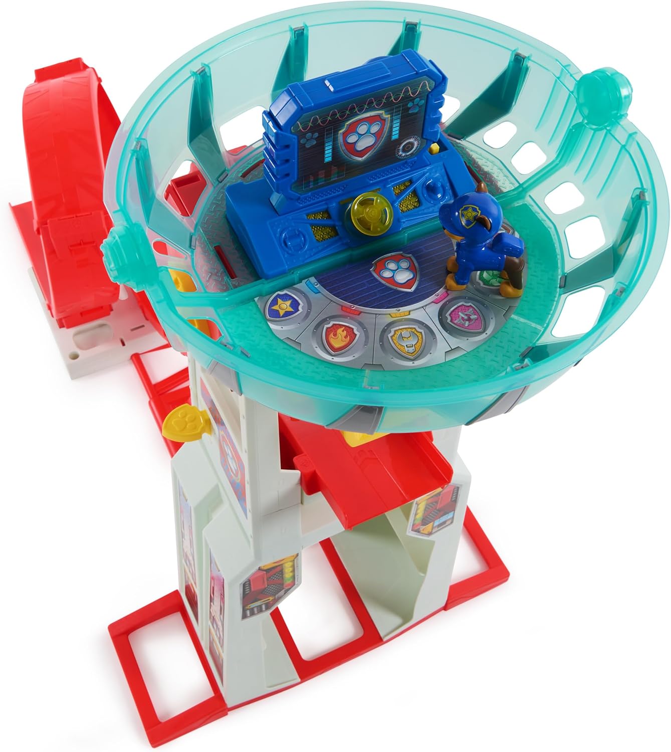 PAW Patrol: Rescue Wheels Super Loop Tower HQ, with Light, Sound, Vehicle Launcher, Chase Action Figure & Toy Truck, Kids Toys for Boys & Girls Age 3+-4