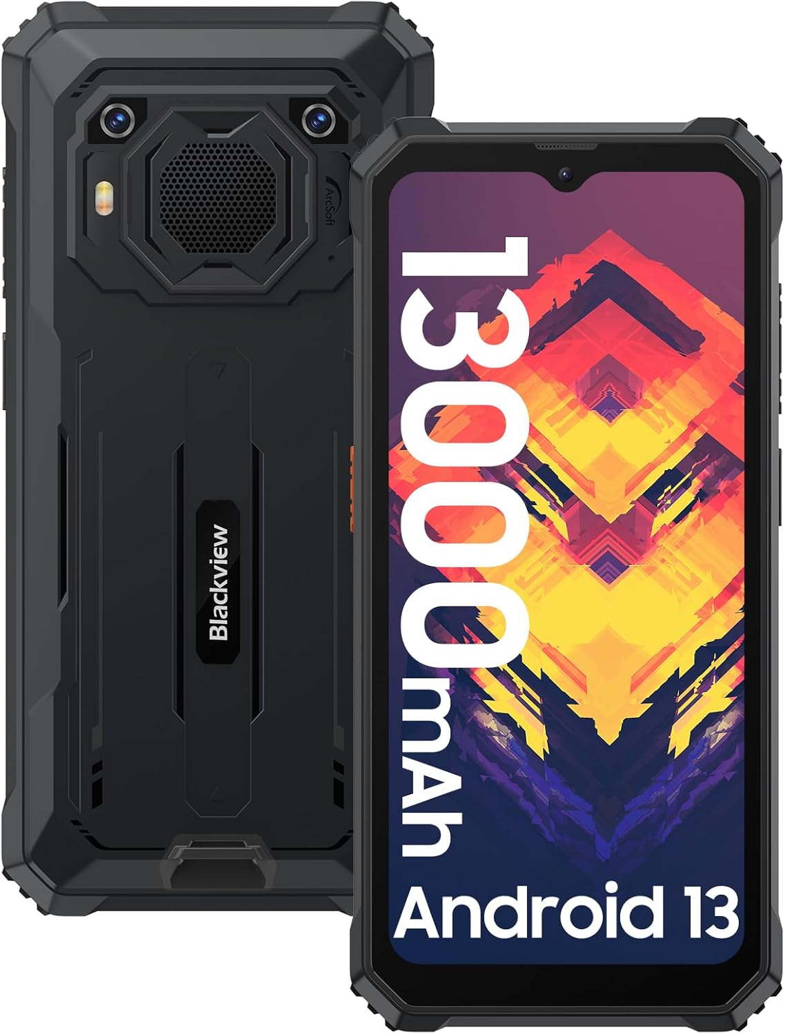 Blackview BV6200 Rugged Phones Unlocked 2024, Rugged Smart Phone 13000mAh Battery 18W Charge, 6.56" Android 13, 8GB+64GB/1TB Expand Rugged Phone, IP69K Waterproof, Three Card Slots, 4G T-Mobile/OTG-0