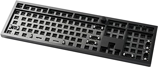 Keychron Q6 Max QMK/VIA Wireless Custom Mechanical Keyboard Barebone Knob Version, Full-Metal Hot-Swappable RGB Backlight 2.4 GHz/Bluetooth/Type-C Wired for Mac/Windows/Linux - Black