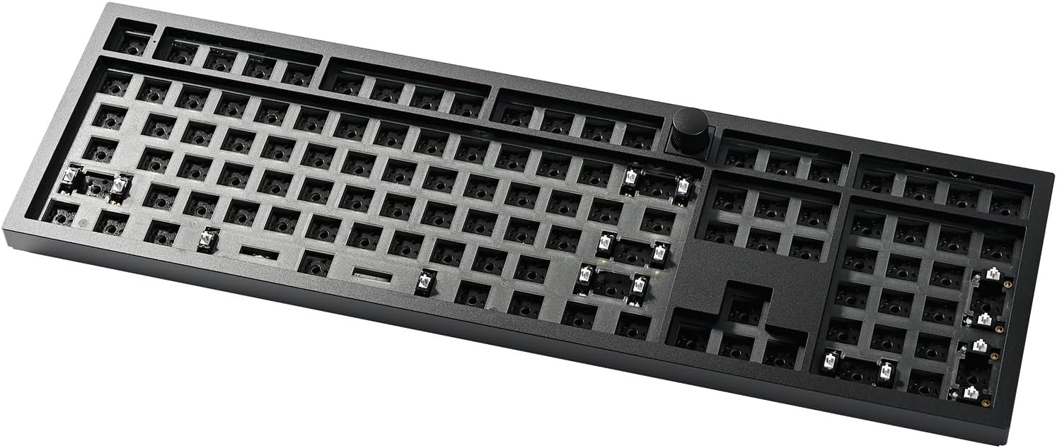 Keychron Q6 Max QMK/VIA Wireless Custom Mechanical Keyboard Barebone Knob Version, Full-Metal Hot-Swappable RGB Backlight 2.4 GHz/Bluetooth/Type-C Wired for Mac/Windows/Linux - Black-0