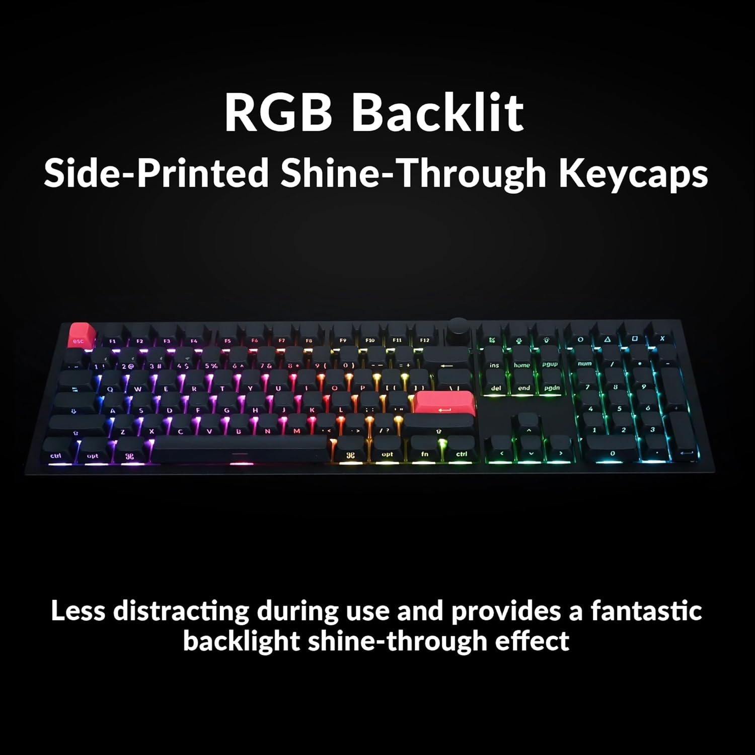 Keychron Q6 Max QMK/Launcher Wireless Bluetooth/2.4 GHz/USB-C Wired Custom Mechanical Keyboard, Full Size Programmable Knob RGB Backlit Hot-Swappable Gateron Red Switch for Mac Windows Linux - Black-2