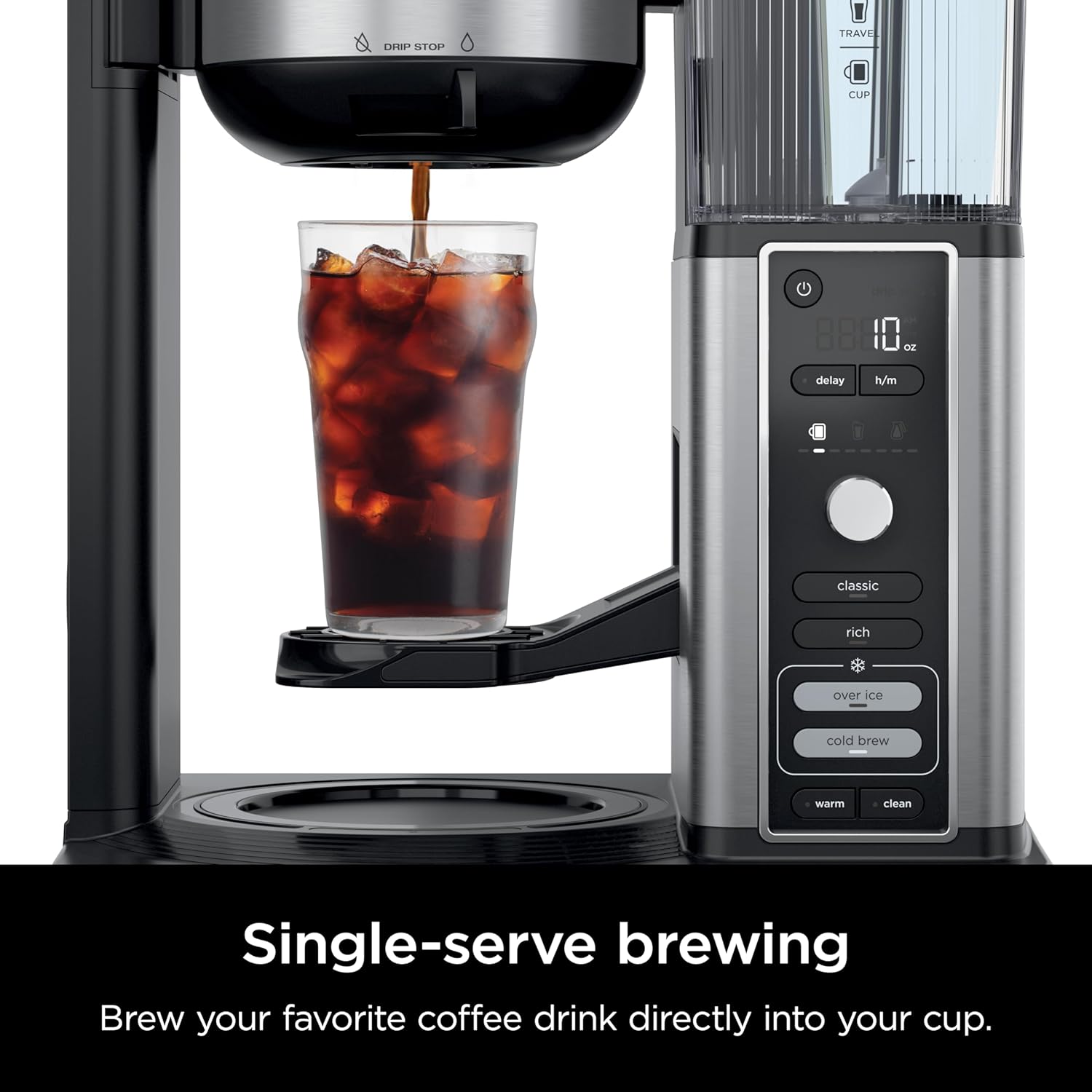 Ninja Hot & Iced XL Coffee Maker with Rapid Cold Brew, 4 Brew Styles, 8 Sizes Small Cup to Travel Mug, Single-Serve Coffee Brewer, 12-Cup Carafe, Permanent Filter, Removable Reservoir, Black, CM371-6