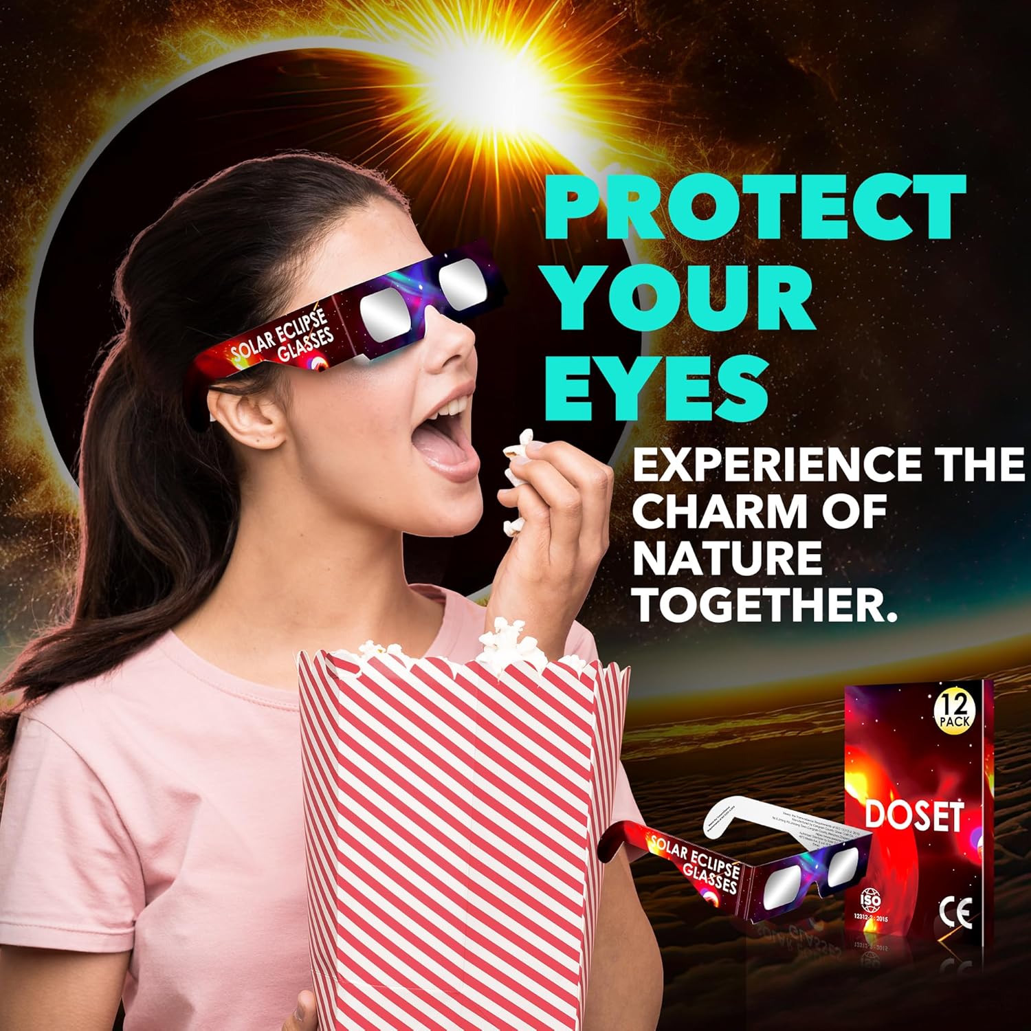 Doset Solar Eclipse Glasses (12 Pack) - CE and ISO Certified, Approved for Direct Sun Viewing, Get Ready for the 2024 Solar Eclipse!-6