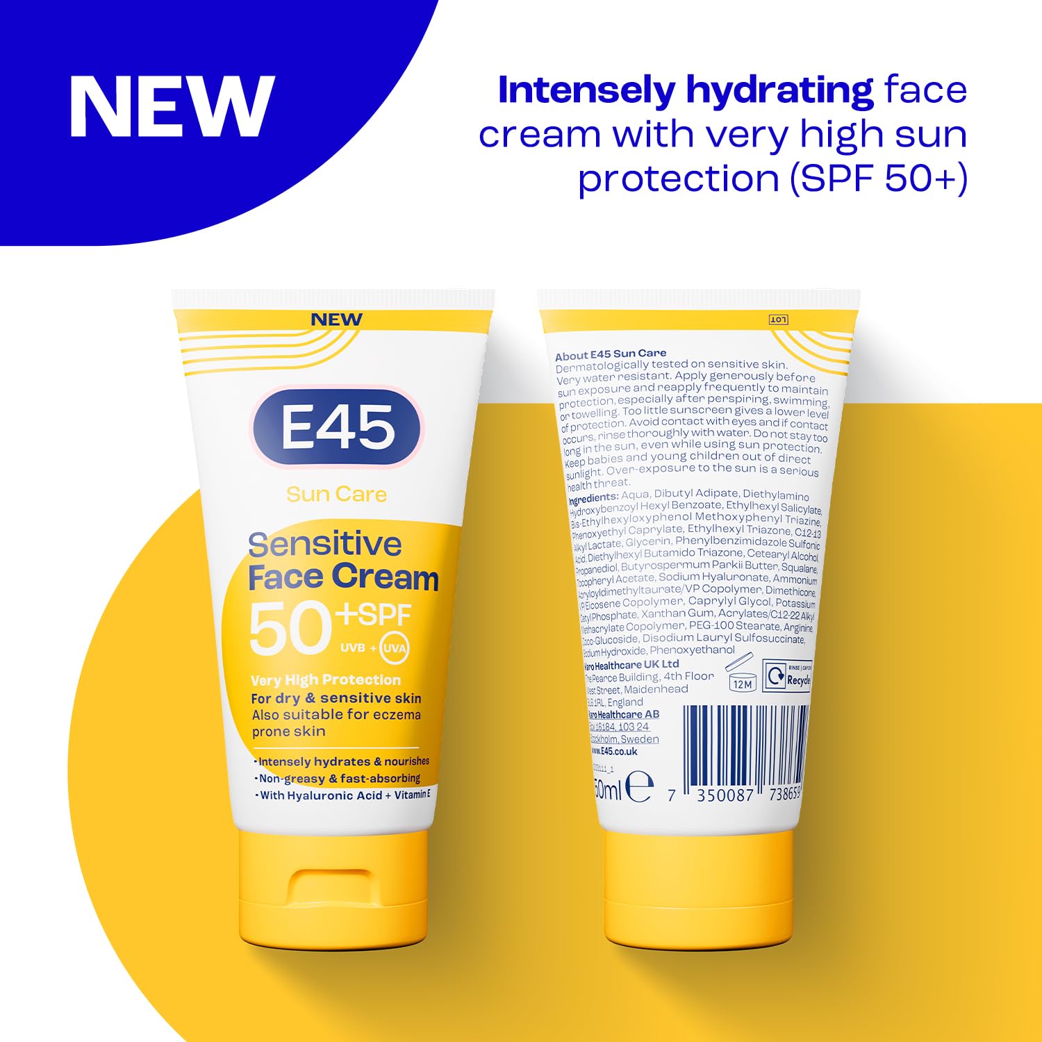 E45 SPF50 Sensative Face Cream, 1.69 Fl Oz (Pack of 1)-1