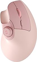 seenda Ergonomic Mouse Rechargeable, Vertical Wireless Mouse with Volume knob, Quiet clicks, 3 Device Connection (Bluetooth or USB), Optical Mice for Windows, PC and Mac- Rose